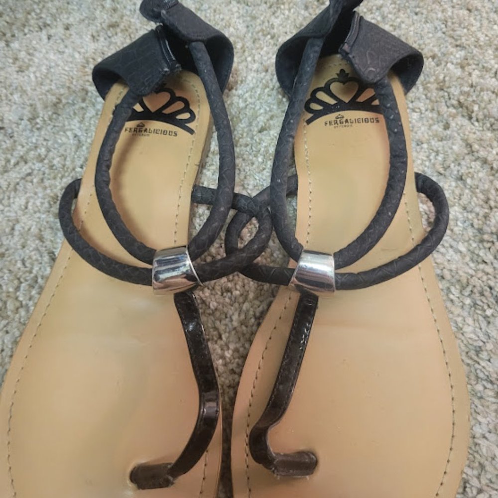 Black Fergalicious Sandals Size 9